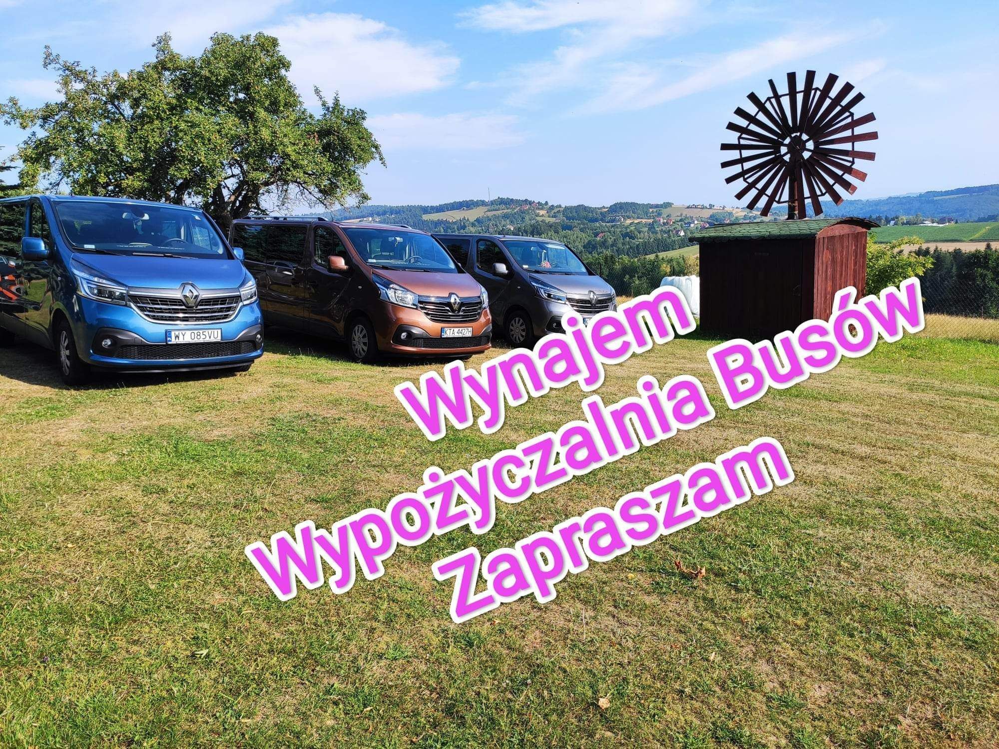 Wynajem wypożyczalnia busów 9 osobowych i osobówek