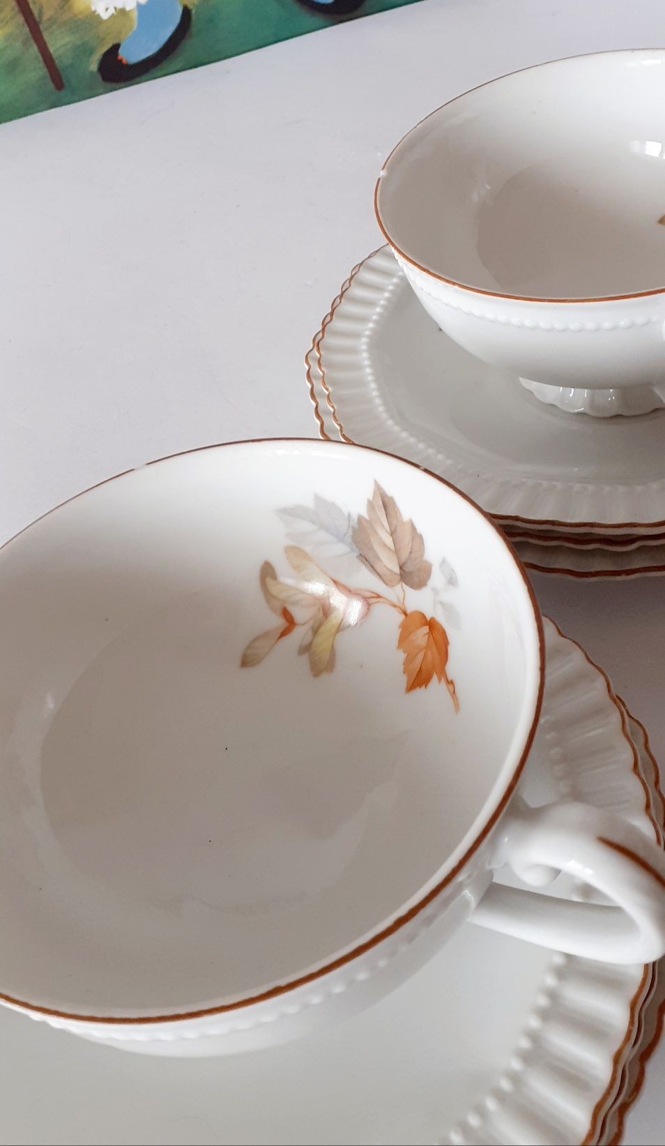 Piękna stara porcelana serwis do kawy kolekcja vintage