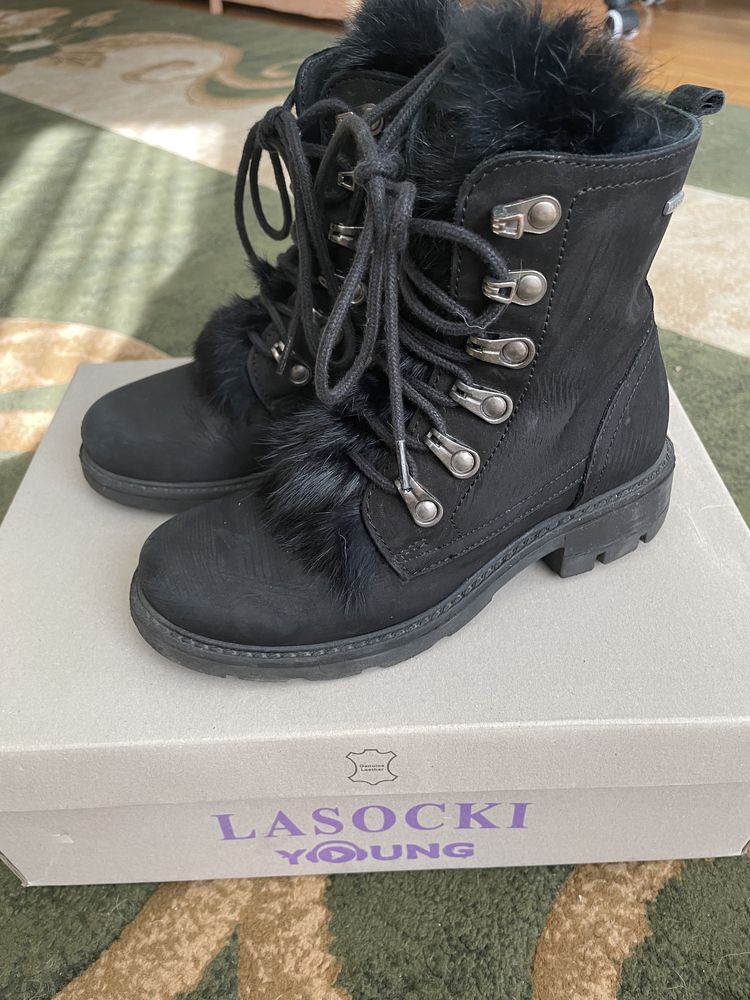 Чоботи натуральні для дівчинки Lasocki Young, 20 см, ботинки деми