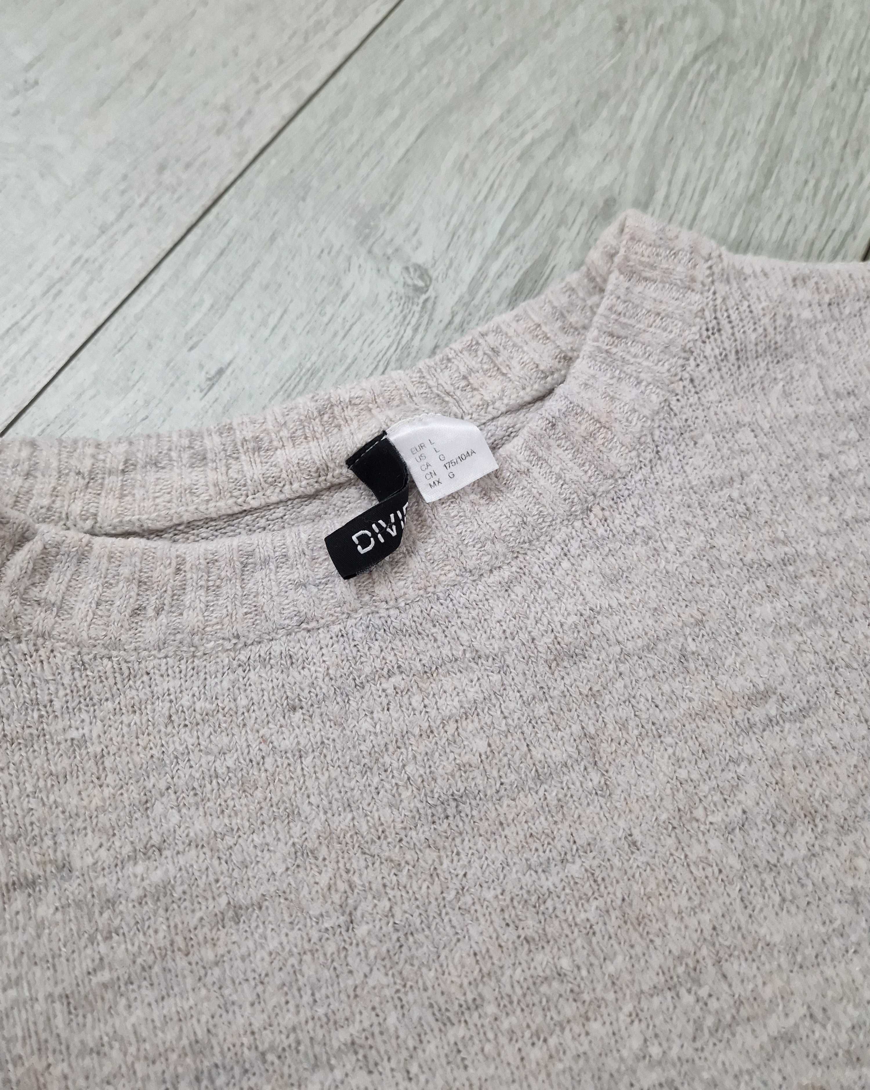 H&M kremowy sweter z domieszką wełny i alpaki L