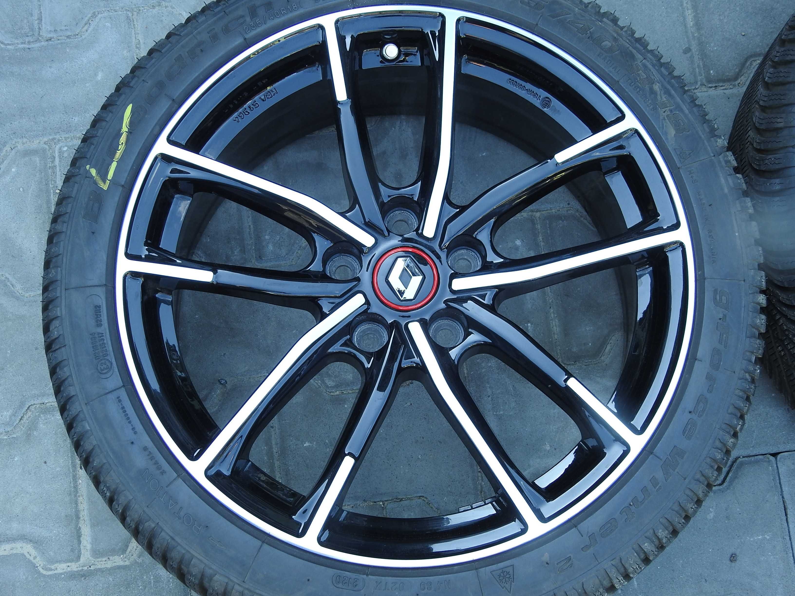 4x Alufelgi 5x114,3 18'' 8J ET45 RENAULT NISSAN +TPMS DEMO Jak NOWE