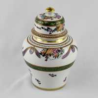 Pequeno pote com tampa porcelana Vidal Arte, pintado à mão