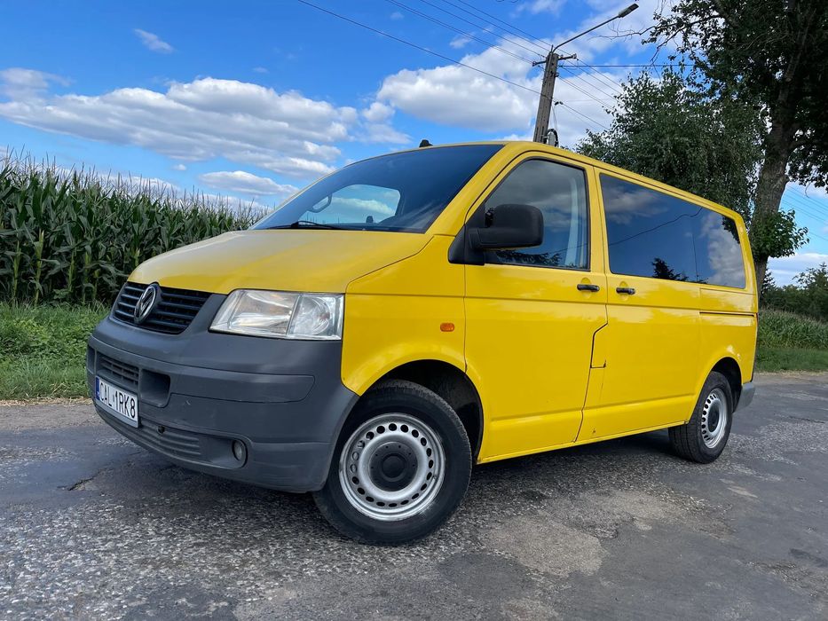 Volkswagen Transporter T5 2.5 TDI 131 KM Manual 6 Biegów 2X drzwi boczne przesuwne 2005 ROK  Klimatyzacja,Nawigacja_W pełni sprawny,Gotowy do jazdy,Oszklony_Zadban