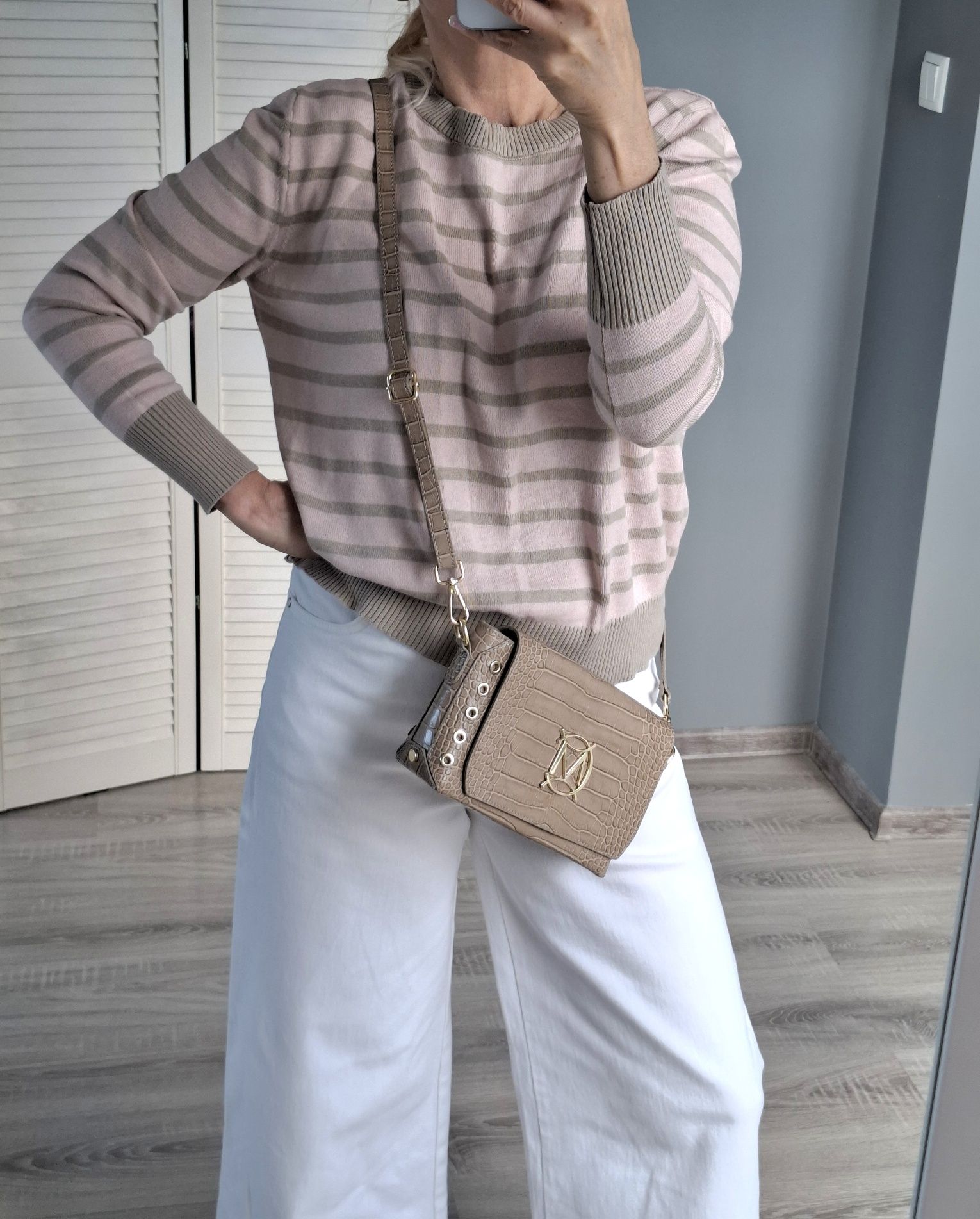 Lemonada sweter w paski róż fango oversize