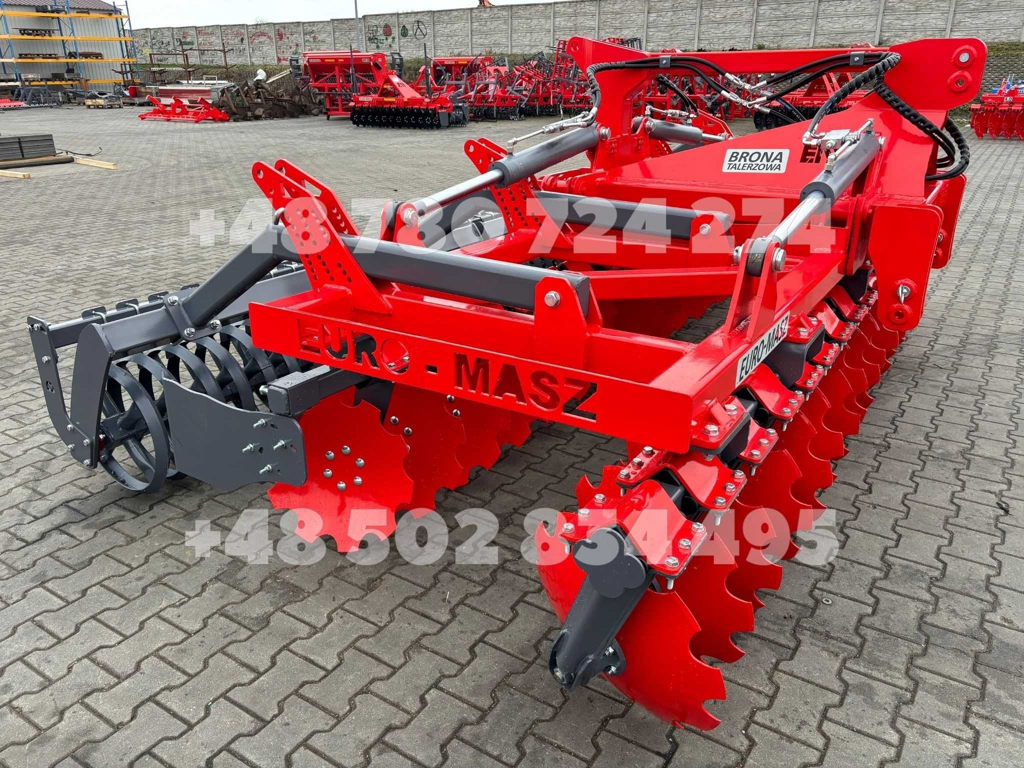 BRONA TALERZOWA ciężka hydraulicznie składana +dyszel +wózek EURO-MASZ