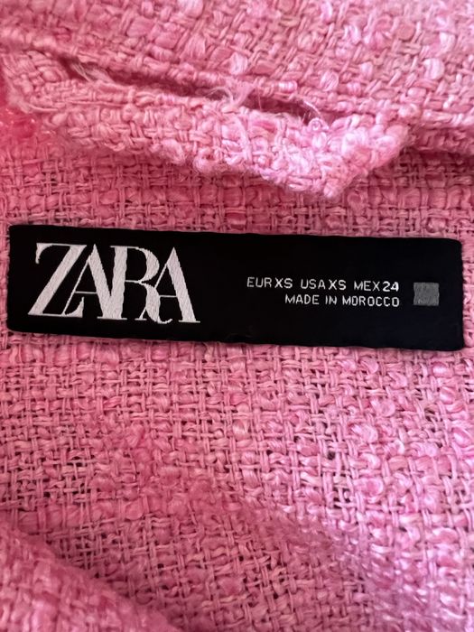 Zara różowy żakiet bluza marynarka bilerko złote guziki oversize xs