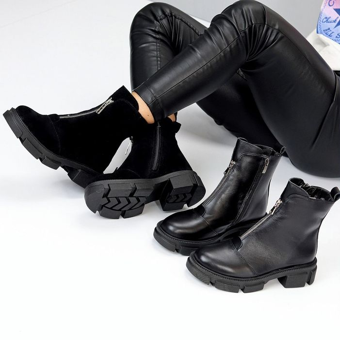 Жіночі шкіряні зимові черевики