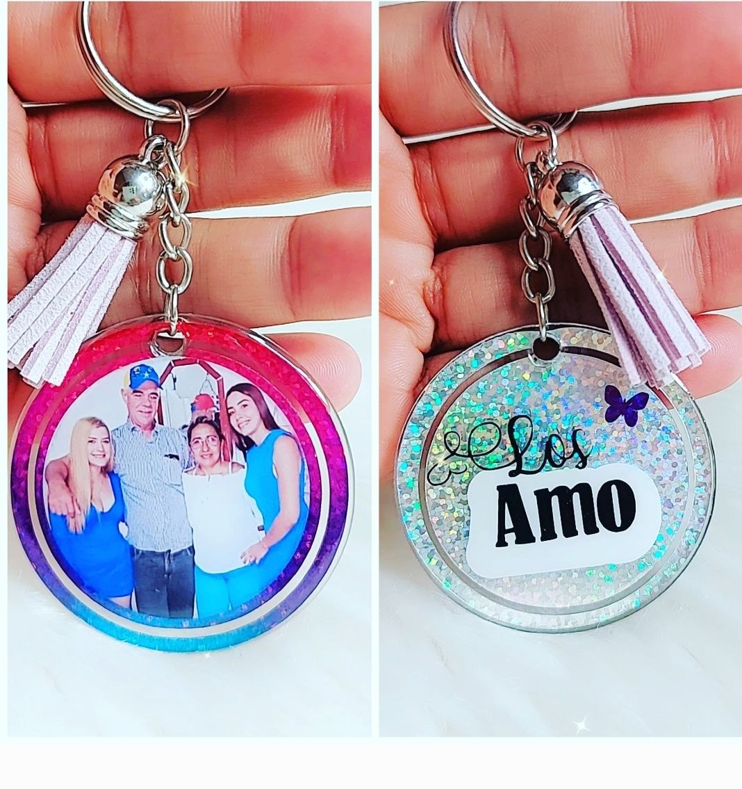 Porta chaves personalizados. Foto e frase