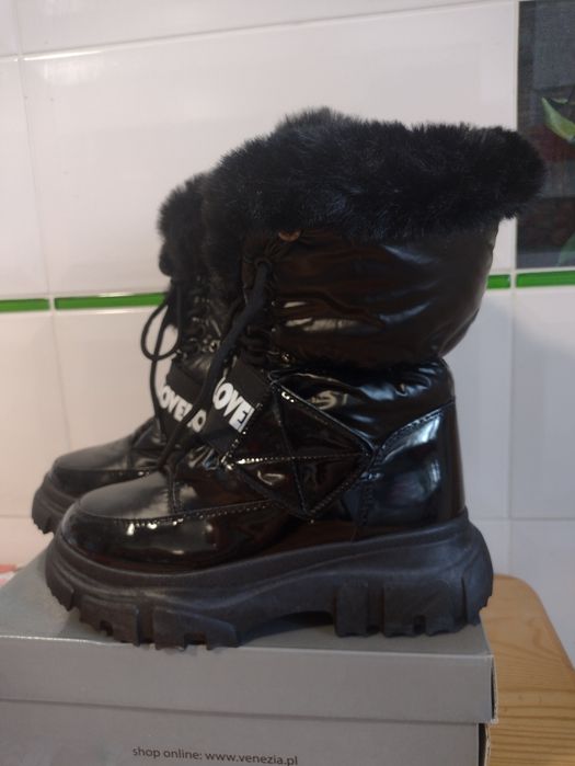 Śniegowce NOWE  kozaki ciepłe futro roz.38/24,5 cm