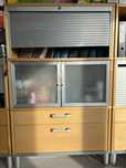 Szafka drewniana z roletą, szufladami Ikea