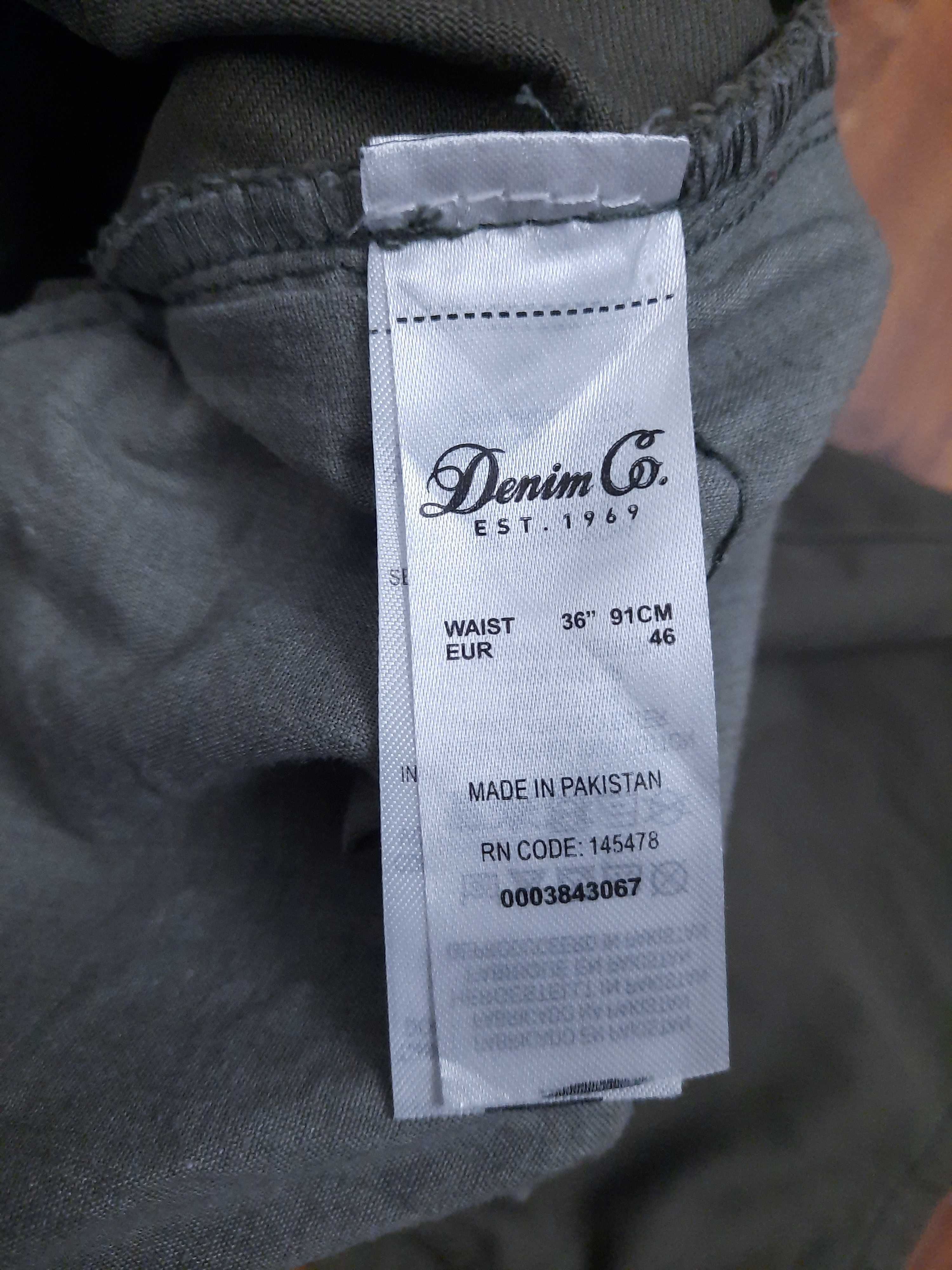 Spodenki jeansowe bawełniane khaki szorty slim Denim Co W36 46 XXL