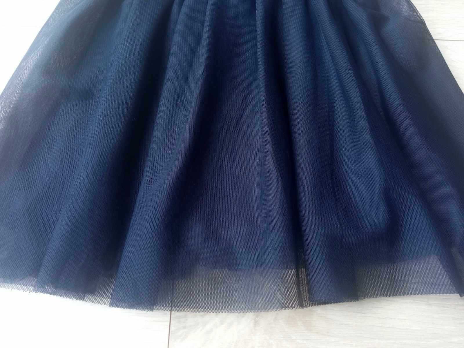 Wizytowa/ elegancka granatowa sukienka 98 cm