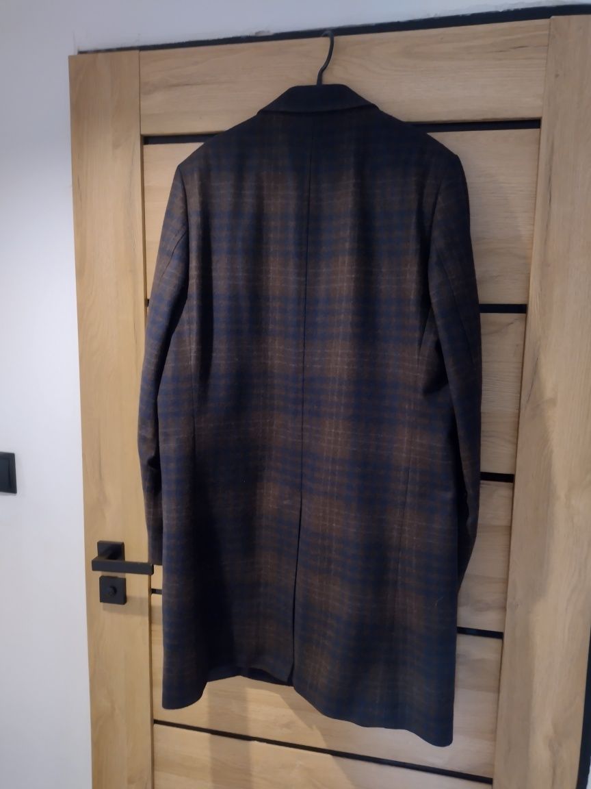 Płaszcz męski wiosna elegancki krata H&M xl