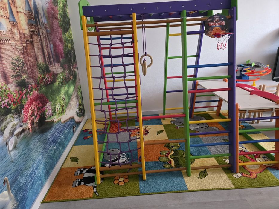 Спортивний комплекс для дому SportBaby Акварелька Plus 1-1 стіл-прибуд