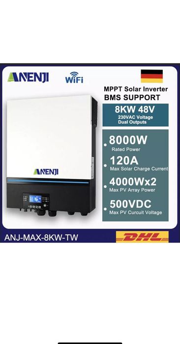 Інвертор сонячний Anenji 8 KW в наявності 1 шт