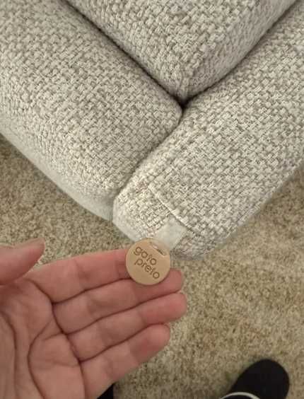 Sofá com chaise longue Bloom beje - Loja do Gato Preto