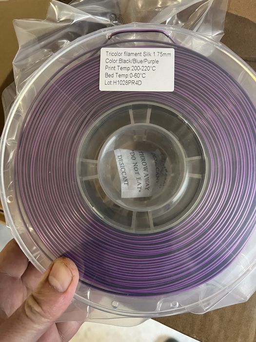 Філамент PLA Silk (2-х кольорові, 3-х кольорові)
