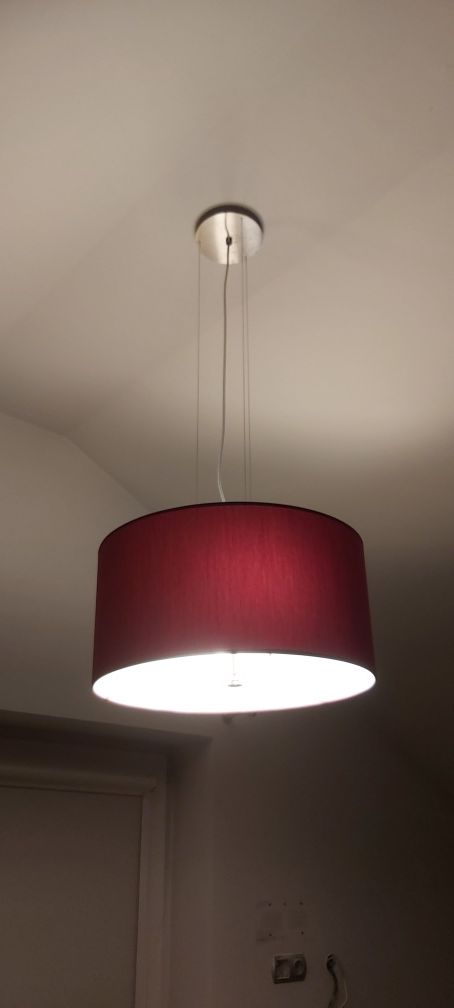 Lampa wisząca, sufitowa bordowa