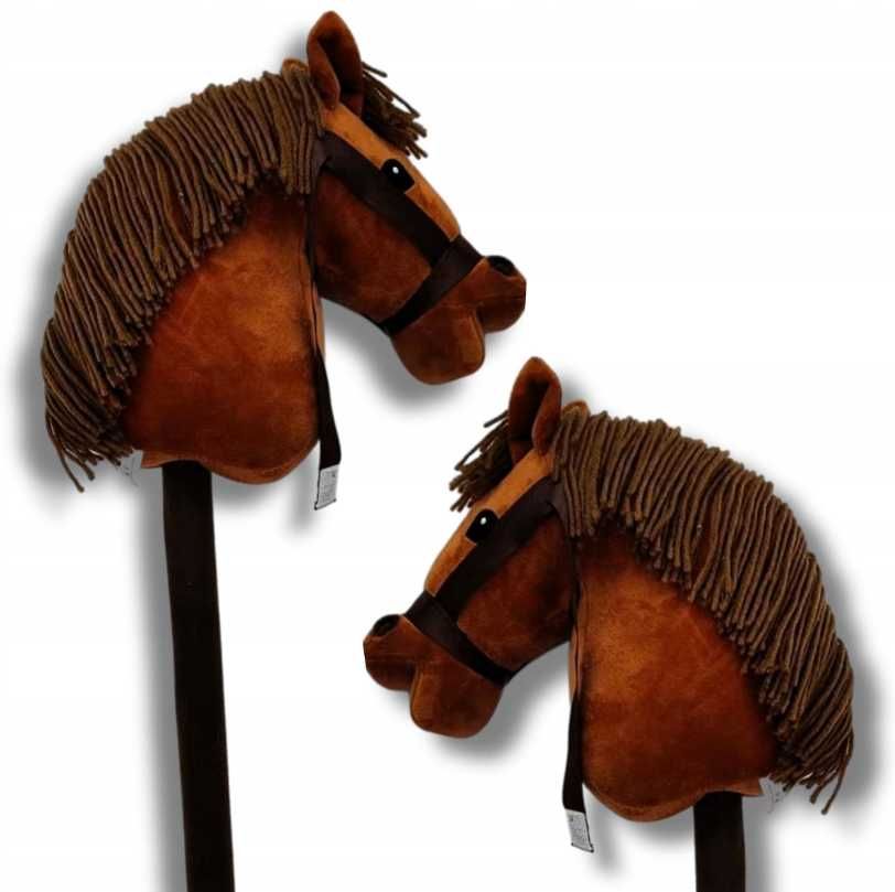 Nowy Hobby Horse Brązowy Koń na Kiju Realistycznym Dźwiękiem (OKAZJA)