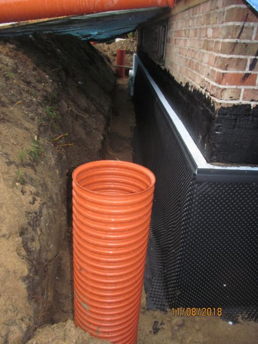 Odwodnienia, drenaże  , odprowadzenie wody deszczowej