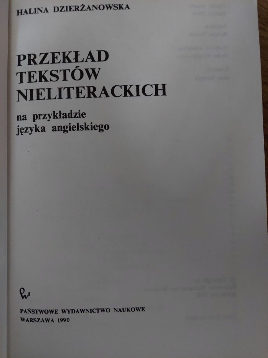 Przekład tekstów nieliterackich H. Dzierżanowska
