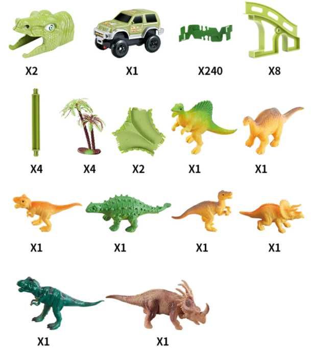 TOR SAMOCHODOWY Park Dinozaurów 271 elementów Na Prezent + GRATIS