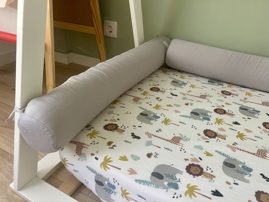 Cama Tipi Montessori 140x70 Zy Baby + Almofadas + Colchão Kipli