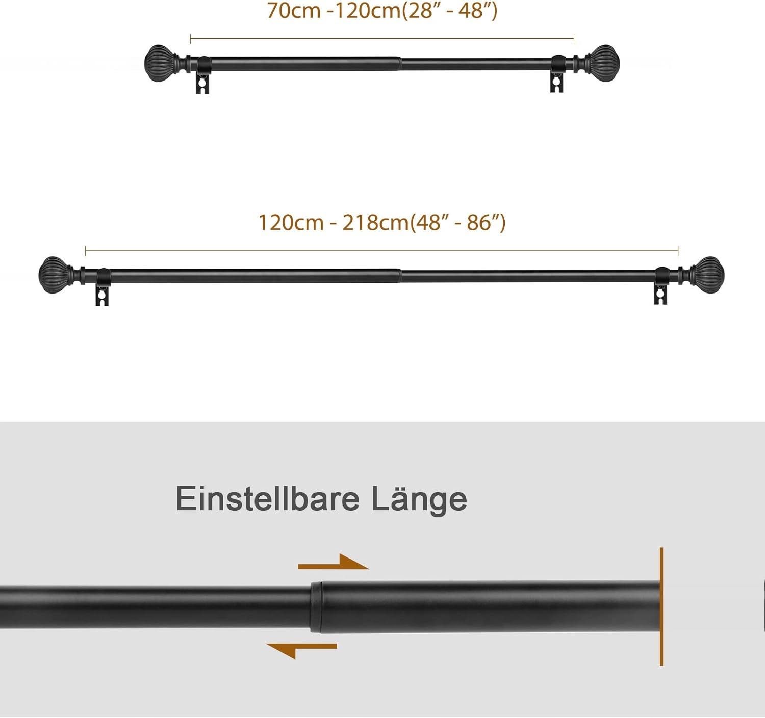 Wysuwany karnisz 122-218cm o średnicy 16 mm