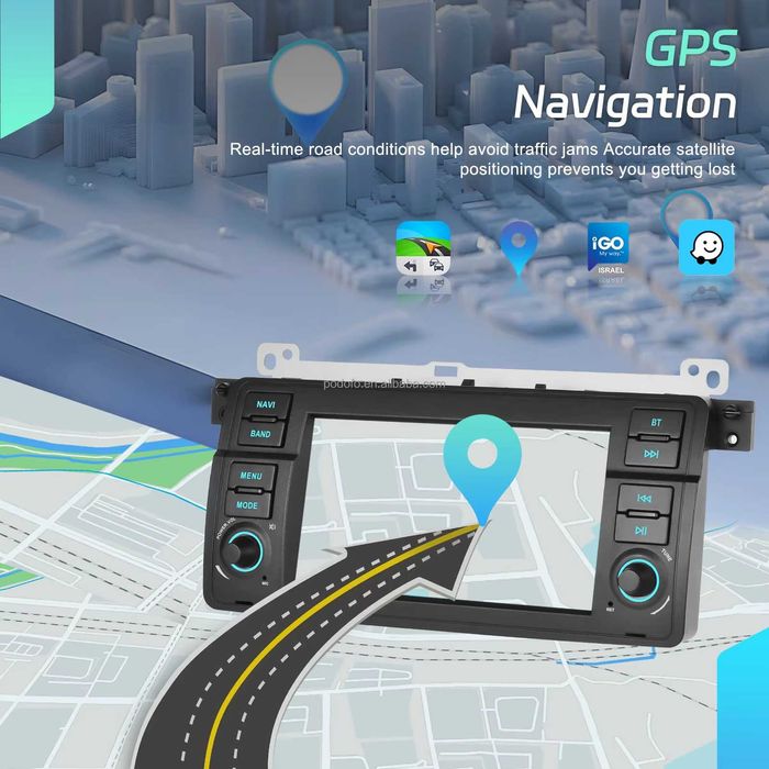 Rádio 7" BMW Serie 3 E46 c/ CarPlay/Android Auto GPS (4/64GB) NOVO