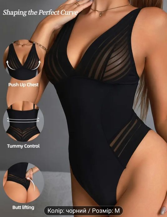 Жіночий боді чорний розмір М