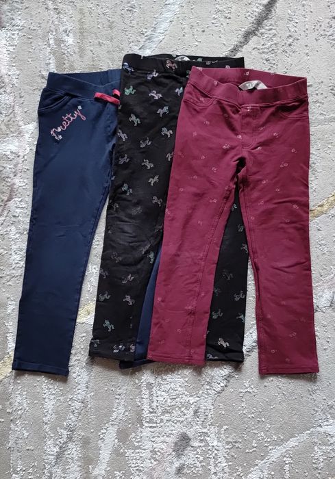 Zestaw 3 x spodnie ciepłe na jesień 122