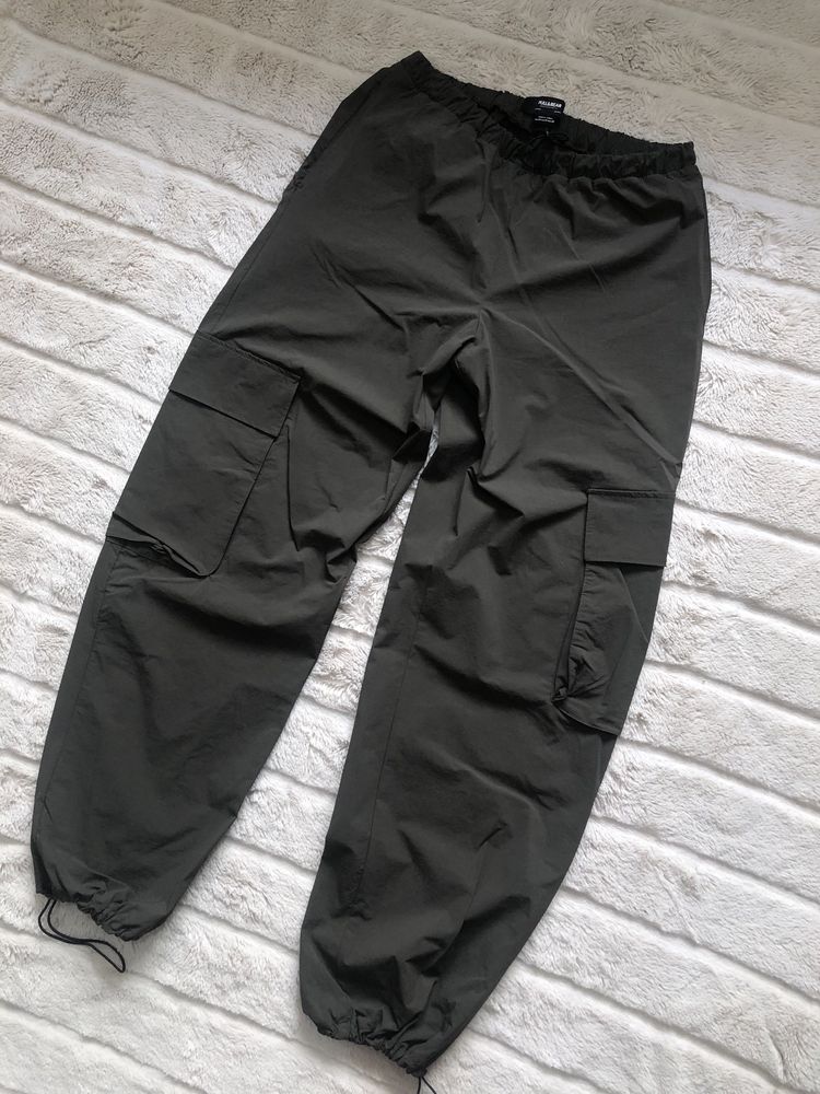 Pull&Bear (S/M) Cargo Pants женские брюки карго штаны на утяжках хаки