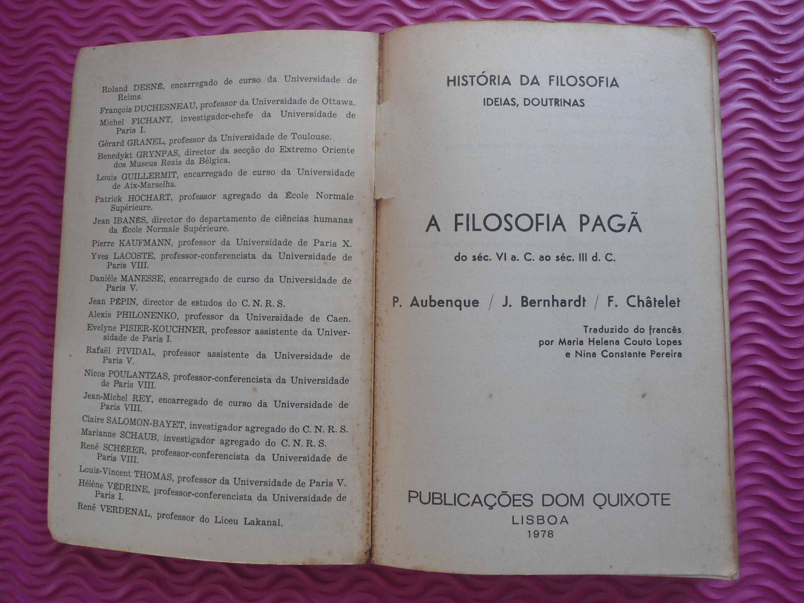 A Filosofia Pagã do sec.VI ac ao séc. III dc - P Aubenque e outros