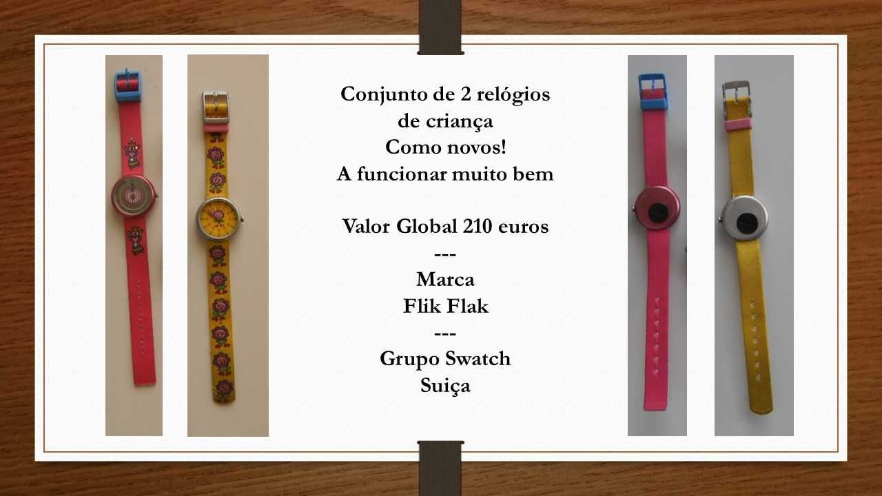 Conjunto 2 relógios criança FLIK FLAK do Grupo SWATCH - Lote ou avulso