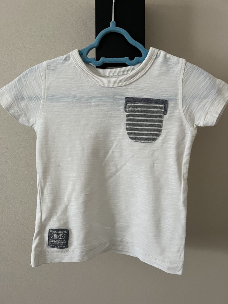 Next basic biały t-shirt bluzka koszulka r. 6-9 mc 68-74 cm