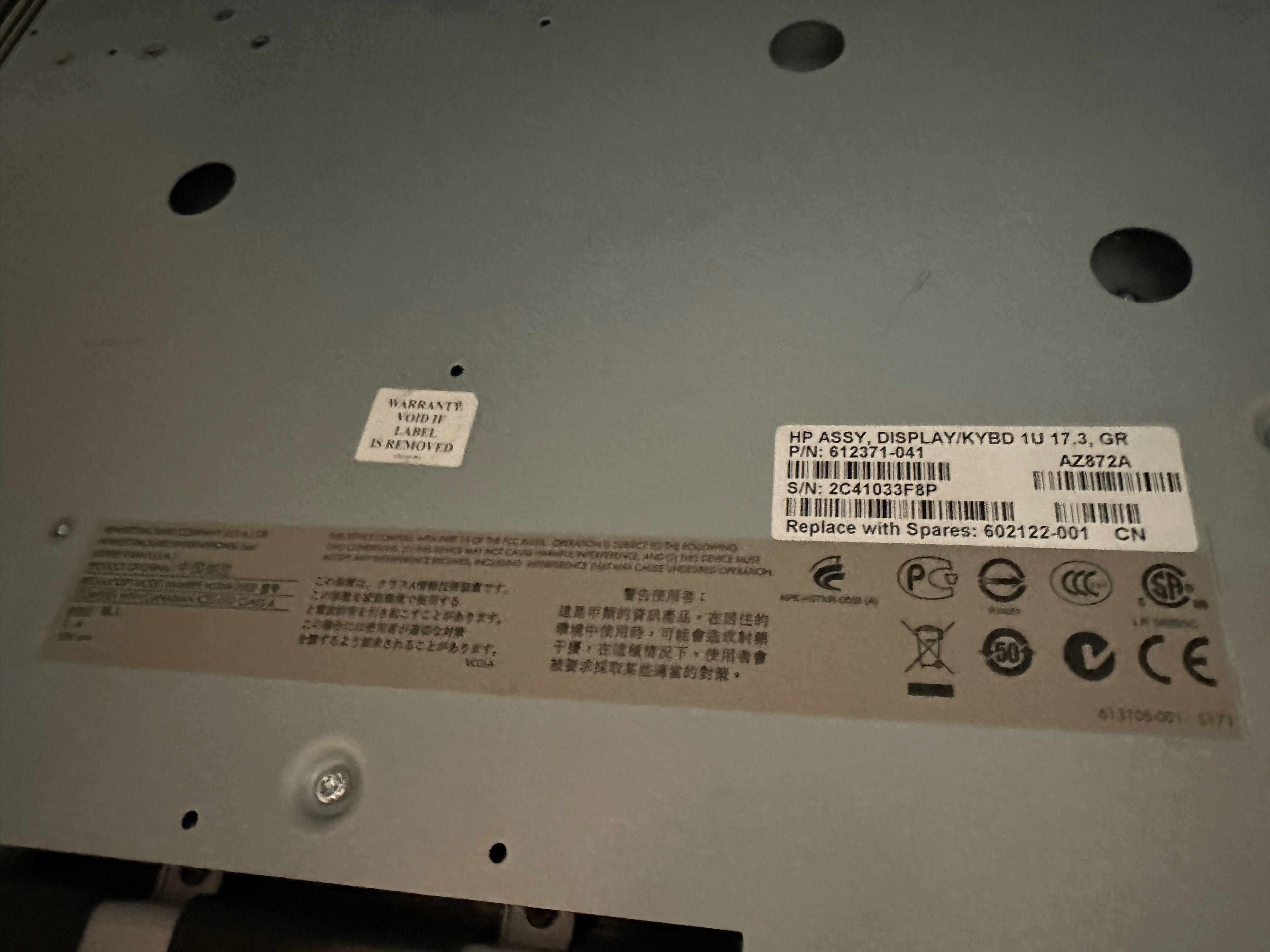 KVM консоль HP TFT7600G2, LCD 17", VGA, PS/2, USB