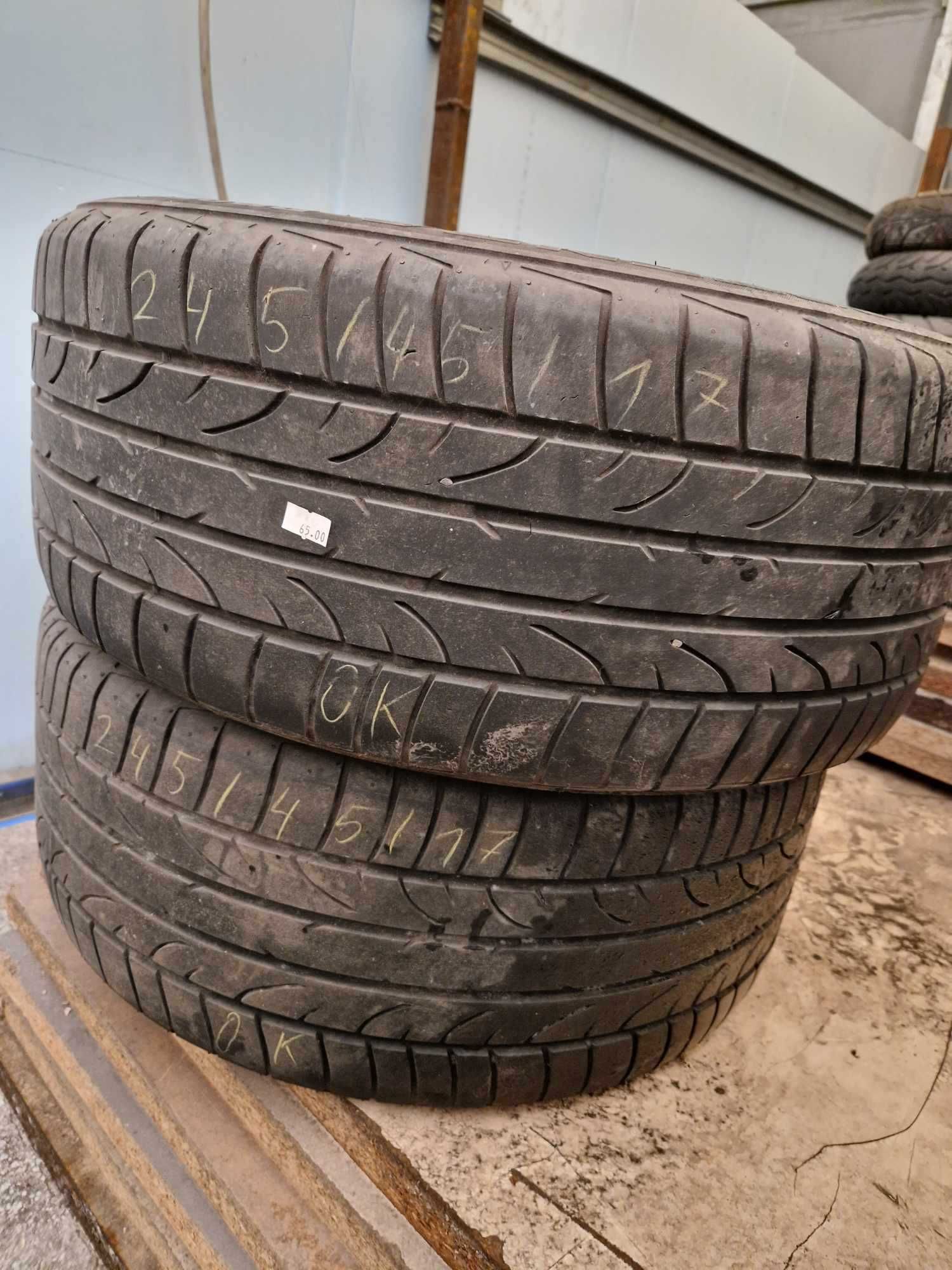 Opony letnie 245/45R17 Bridgestone 4mm, 2szt. Likwidacja magazynu