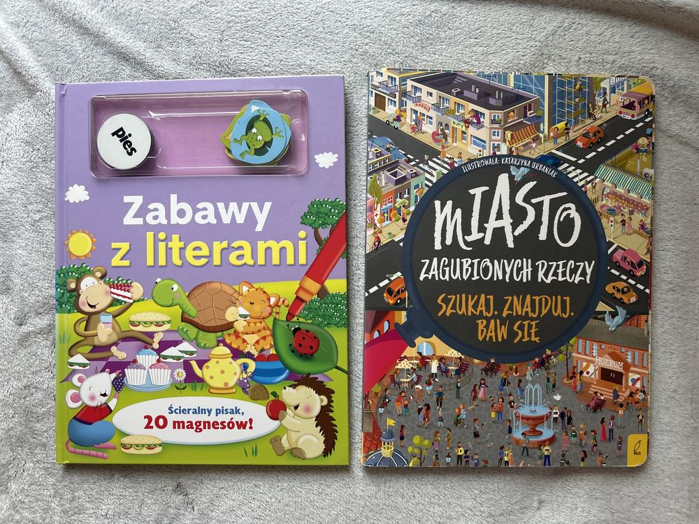 2 Ksiazki: 1 z magnesami i miasto zagubionych rzeczy szukaj znajdz