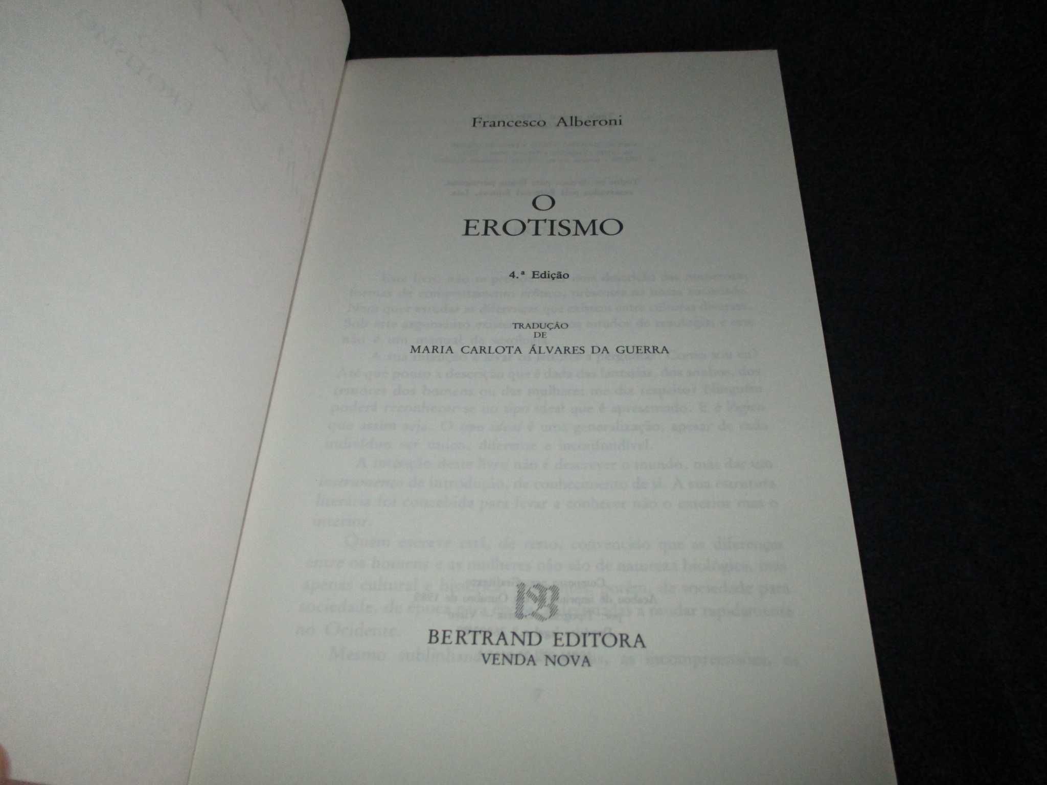 Livro O erotismo Francesco Alberoni