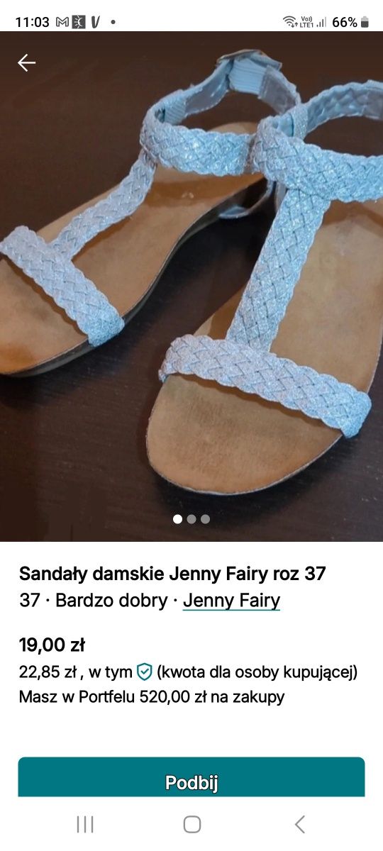 Sandały damskie  roz 37