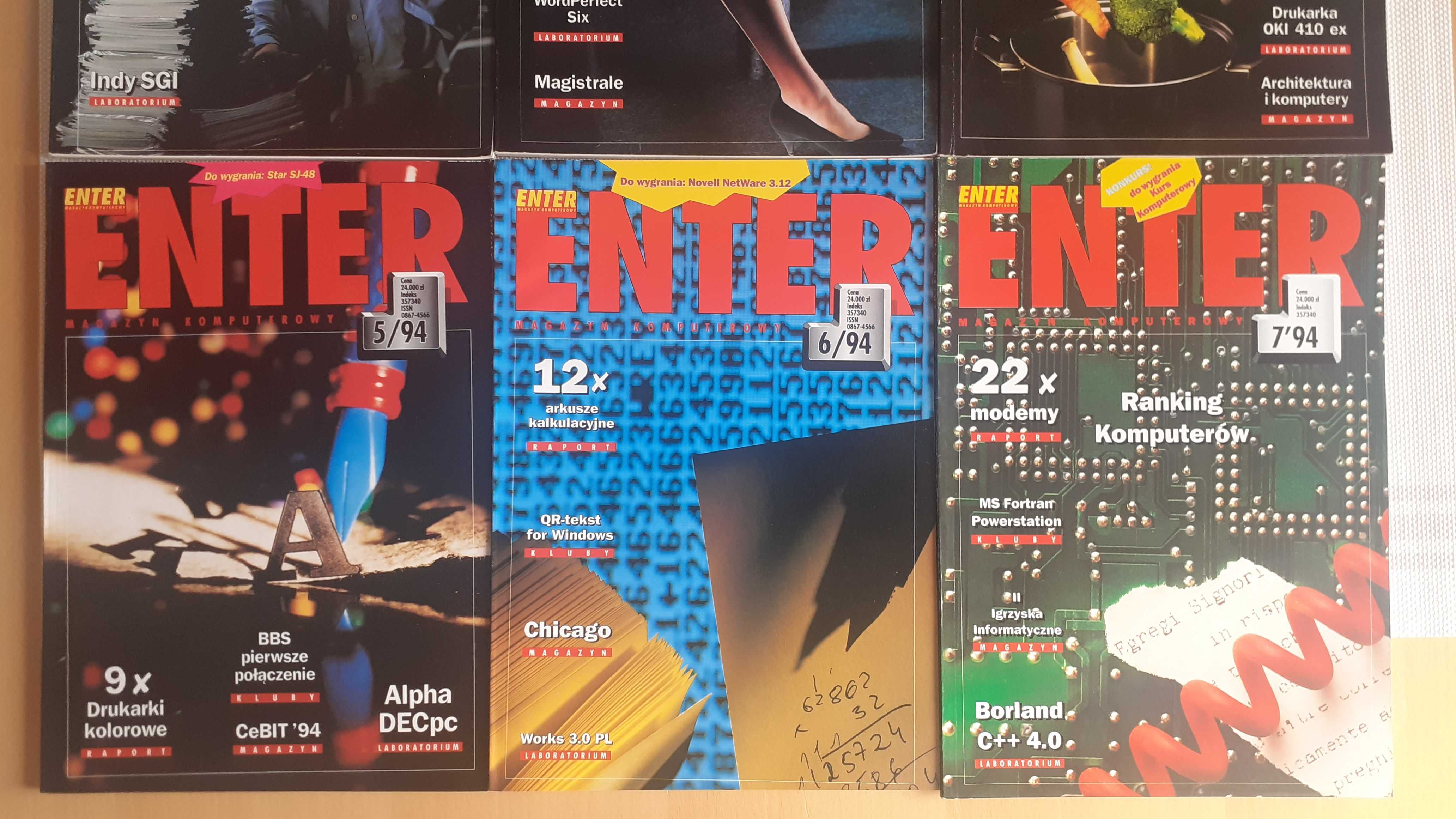 PROMOCJA! Magazyn ENTER numery z lat 1994 / 1995 ! ( Bajtek Chip )