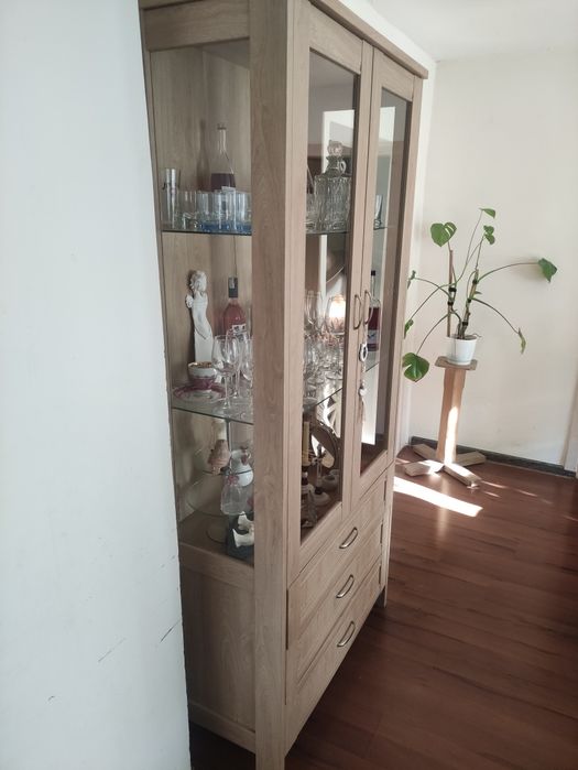 Witryna szklana sonoma drzwiczki szuflady regał szafa  biblioteczka