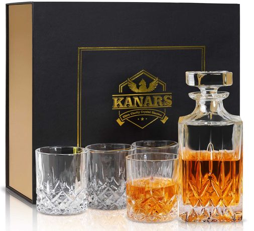 Nowy piękny zestaw do Whisky KANARS / 300 ml/750ml /Kryształ / 1442