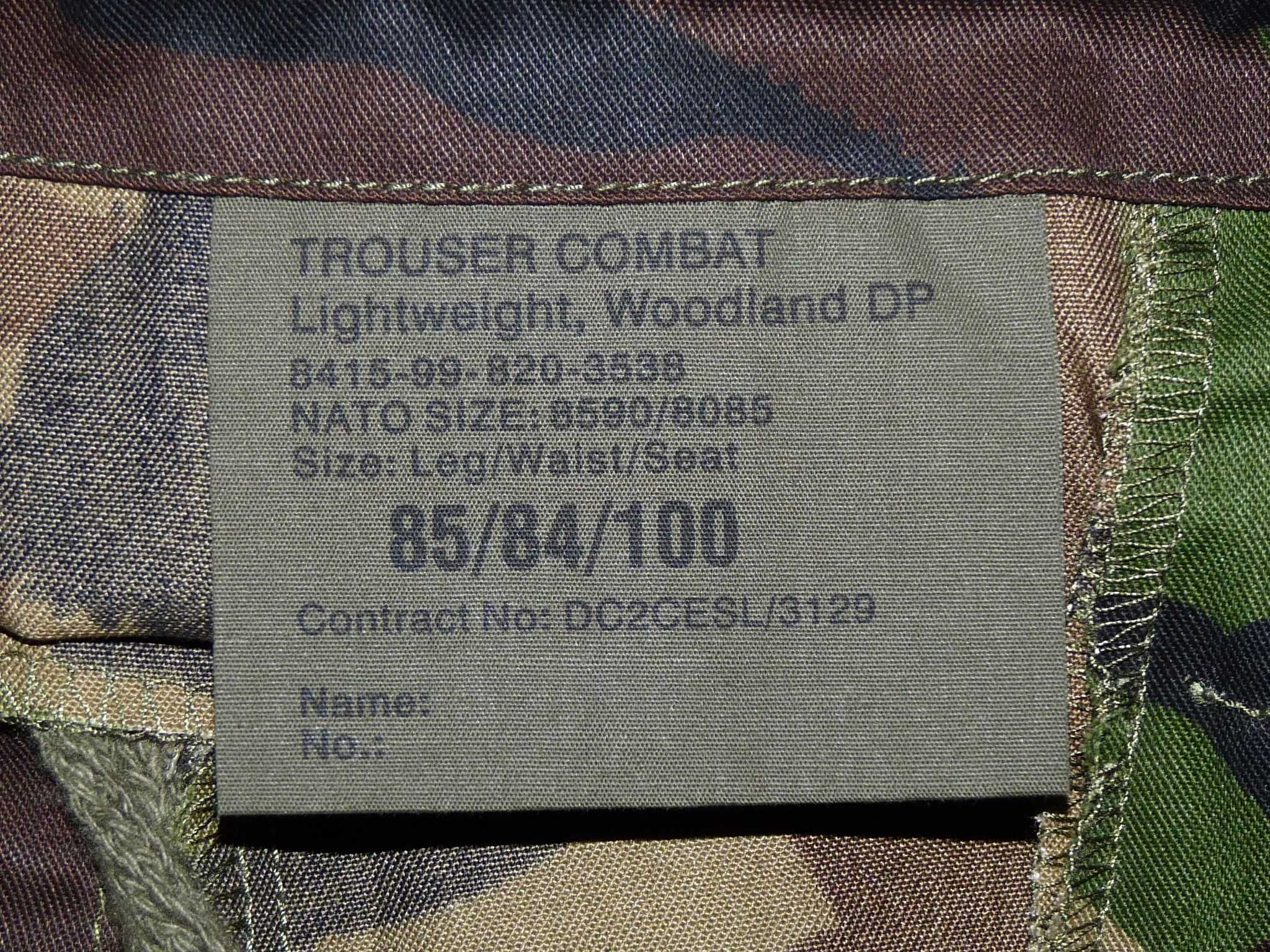 NOWE spodnie wojskowe DPM Lightweight brytyjskie 85/84/100 pas 84 cm