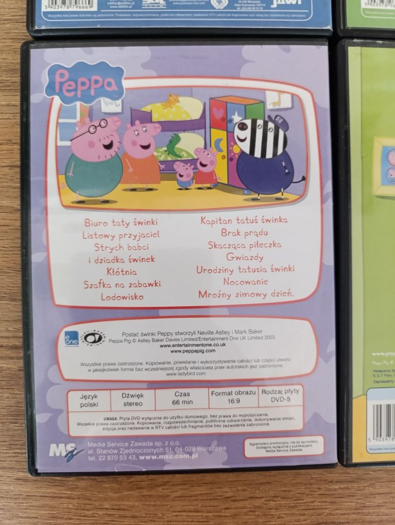 Zestaw płyt Dvd z bajka Świnka Peppa 4 szt.