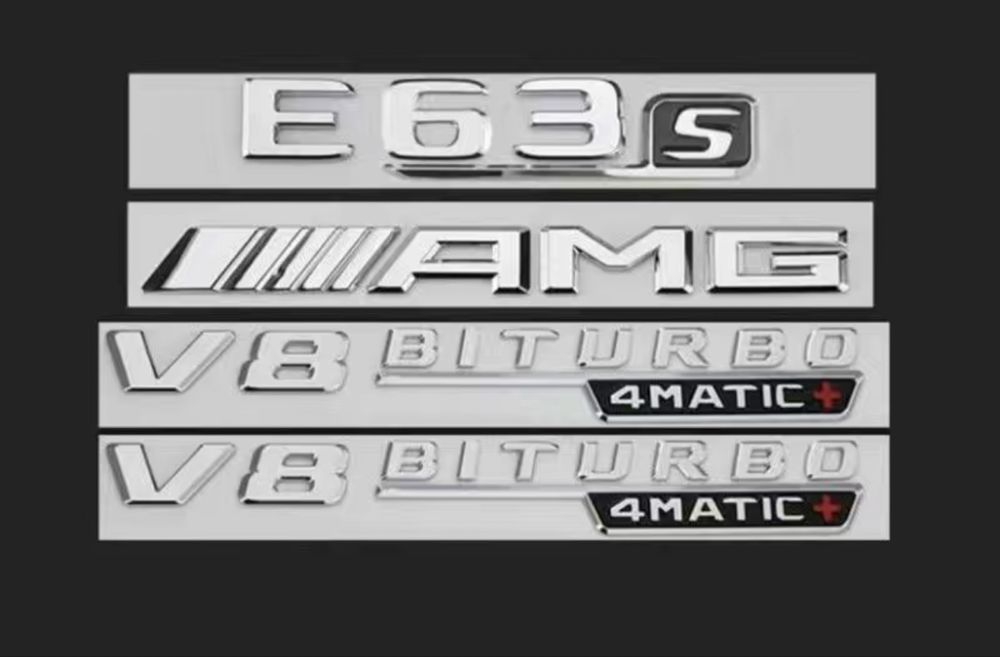 Шильдик надпис E43 E53 E63S AMG V8 biturbo 4matic+ наклейка емблема