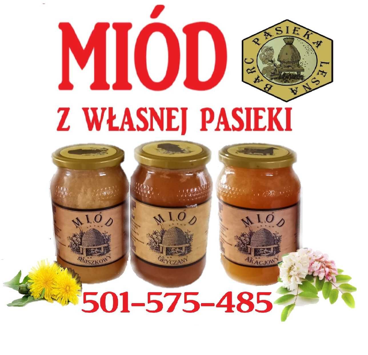 Miód z własne pasieki 100% naturalny.