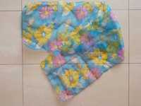 Apaszka 25 x 105 podłużna chusta chustka szal w kwiaty niebieska