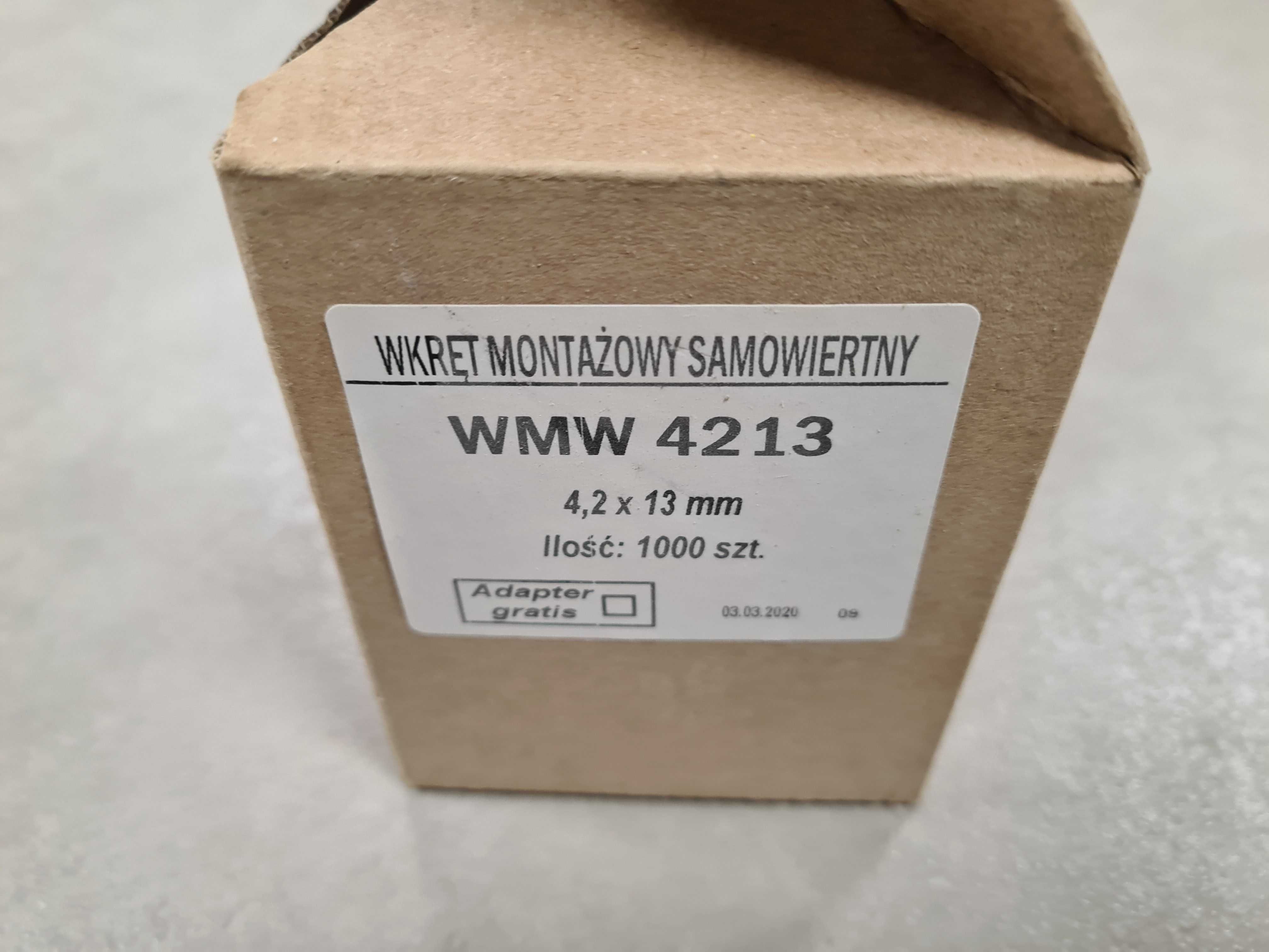 Wkręty samowiercące WMW 4,2x13 łeb walcowy na kwadrat bit gratis 1000