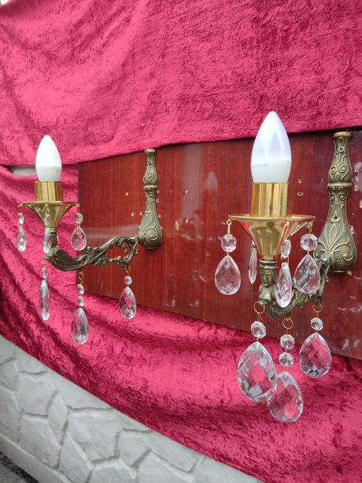 Люстра бра 2 шт бронза хрусталь